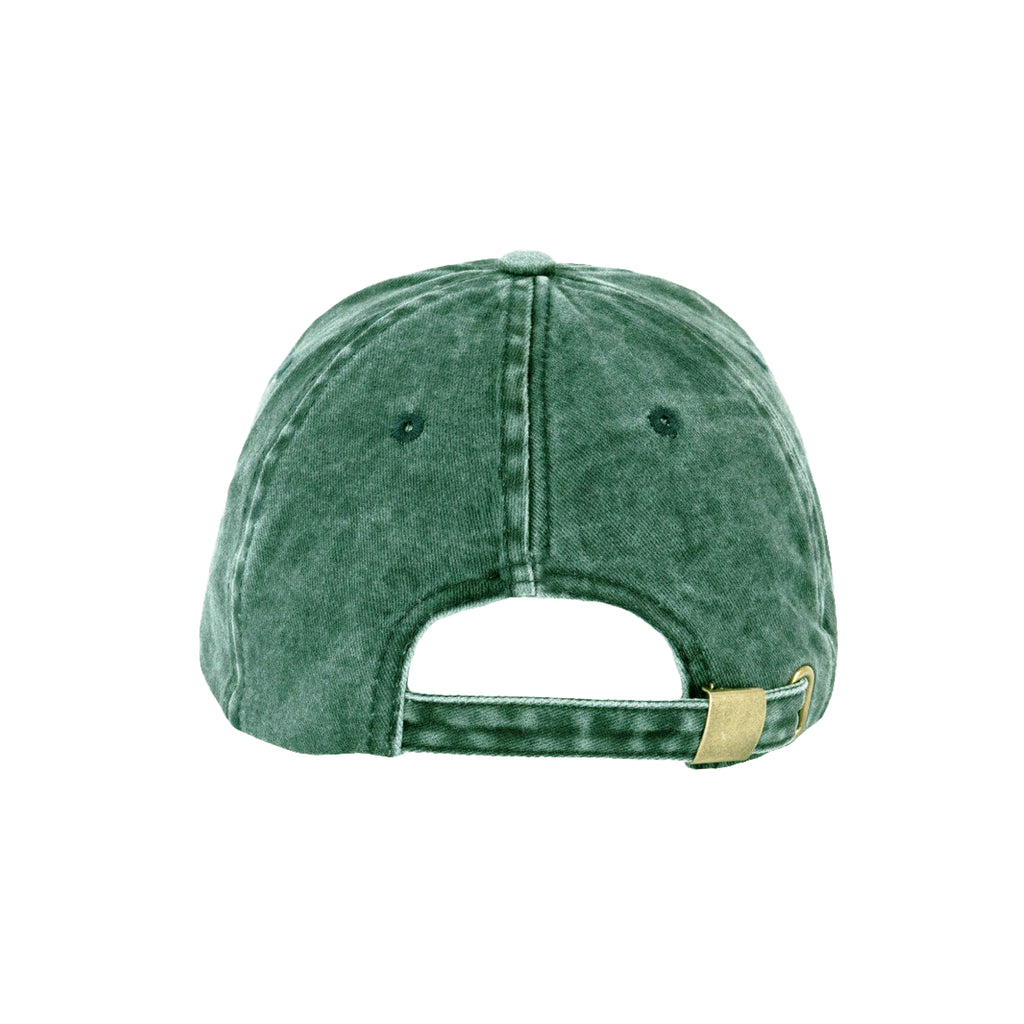 Washed green cap from back