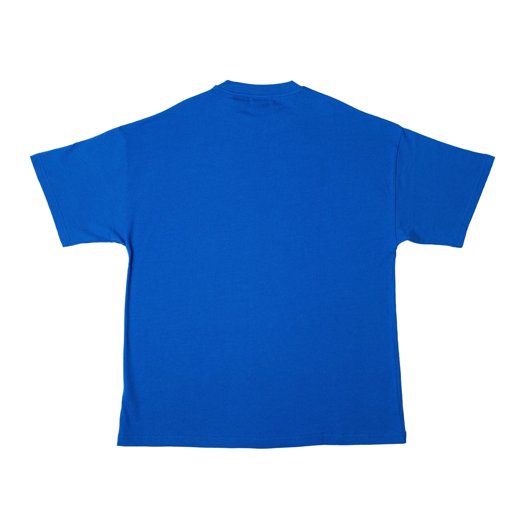 Blue oversize t-shirt from back